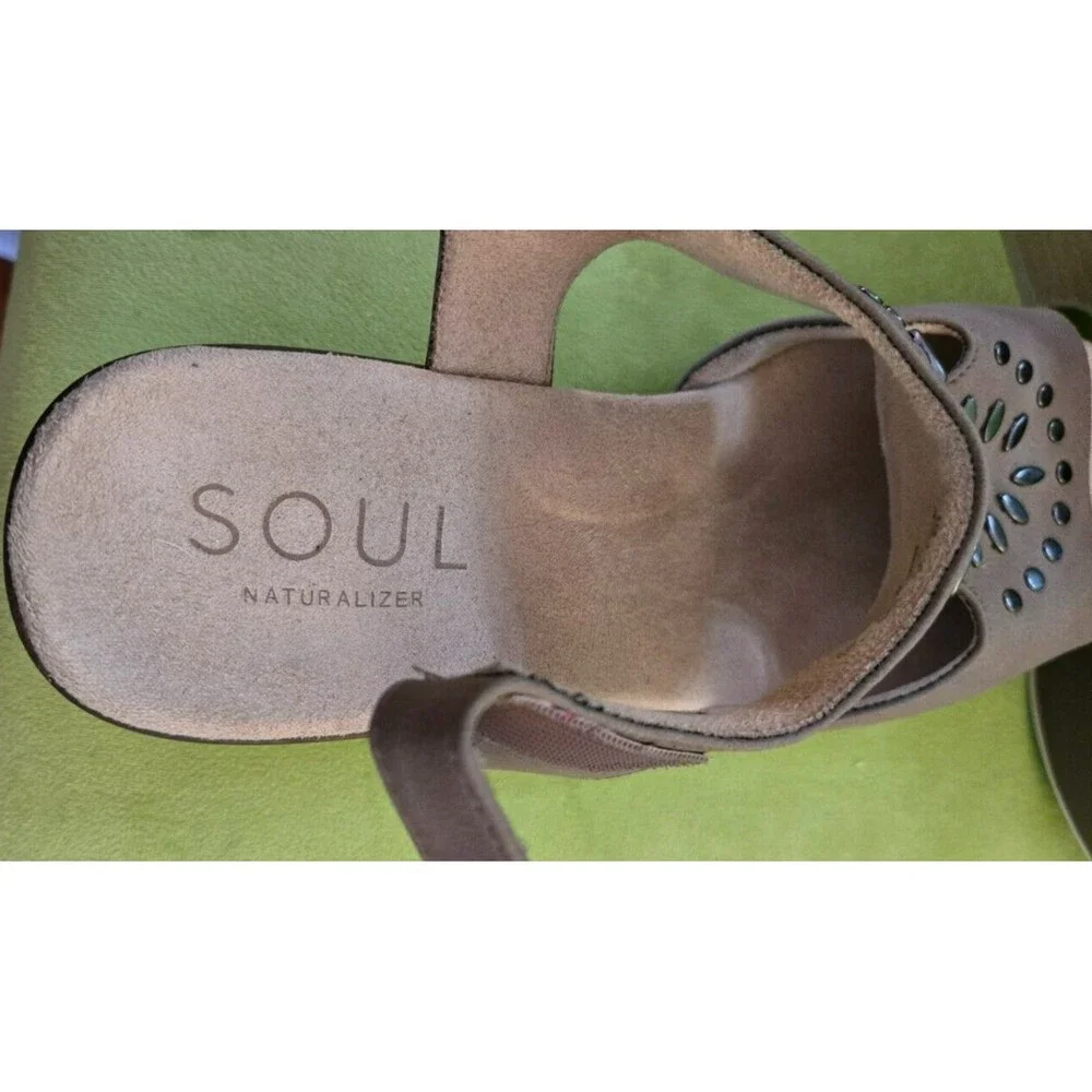 Naturalizer Soul Women's MIA Heeled Sandal Tan Slingback Size 9.5M
